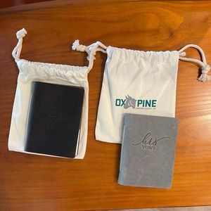 Brand new handmade leather Her + His vow books
